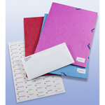Mini-étiquettes de courrier pour imprimantes à jet d'encre, 38,1 x 21,2 mm, 25 feuilles, 65 étiquettes par feuille, auto-adhésives, blanc (paquet 1625 unités)