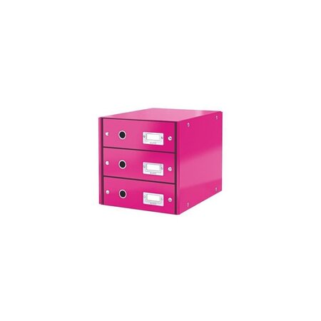 Leitz boîte rangement click&store 3 tiroirs rose