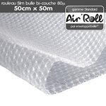 Lot de 6  rouleaux de film bulle d'air largeur 50 cm x longueur 50 mètres - gamme air'roll standard