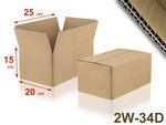 Lot de 10 cartons double cannelure 2w-34d format 250 x 200 x 150 mm