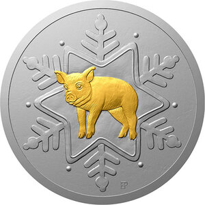Pièce de monnaie en Argent g 13 Millésime 2023 GOLDEN PIG