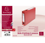 Boite De Classement À Pression Dos 60mm Polypropylène 7/10e Opaque - A4 - Rouge - X 10 - Exacompta
