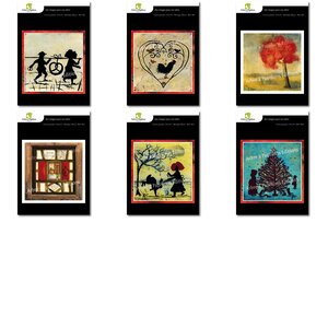 Lot de 6 cartes - voeux 1 - peintures monique meyer