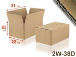 Lot de 5 cartons double cannelure 2w-38d format 310 x 220 x 250 mm