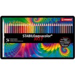 Boîte métal x 36 crayons de couleur aquarellables STABILOaquacolor x 2 STABILO