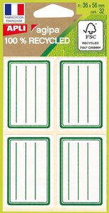 Étiquettes scolaires autocollantes Vert 35 x 56 mm