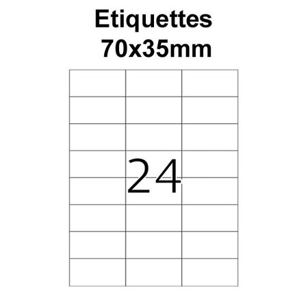 Étiquettes adhésives  70x35mm   (240 étiquettes) - blanc - 10 feuilles -t3azur