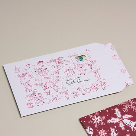 Lot de 10 enveloppes carton b-box 4 imprimée noël format 250x353 mm
