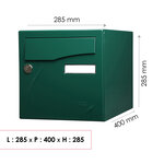 Boîte aux lettres Préface 2 portes Vert brillant RAL 6005B