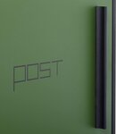 Boîte aux lettres murale moderne en acier bicolore design 35 cm noir vert