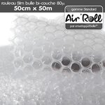 Lot de 6  rouleaux de film bulle d'air largeur 50 cm x longueur 50 mètres - gamme air'roll standard