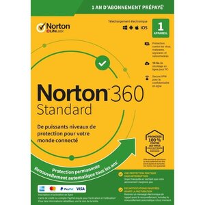 Nortonlifelock norton 360 standard 1 licence(s) 1 année(s)