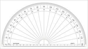Rapporteur 1/2 cercle degrés Ø 25 cm