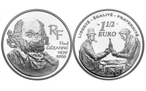 Pièce de monnaie 1 euro 1/2 France 2006 argent BE – Paul Cézanne