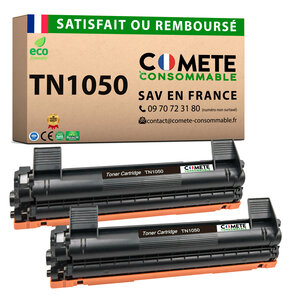 COMETE  Marque française - TN1050-2 Toners compatibles avec Brother TN1050 - pour Toner Borther TN1050 Laser HL 1212w (2 Noirs)