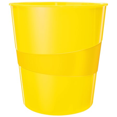Corbeille à papier wow  en plastique  15 litres  jaune