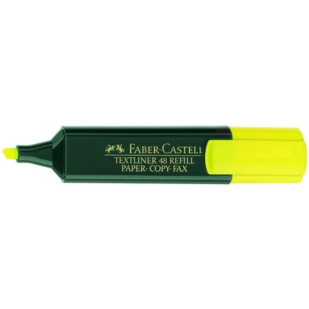 Surligneur textliner 48 refill pointe biseau 1 - 5 mm jaune fluo x 12 faber-castell