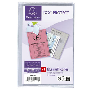 Etui De Protection Multi-cartes 4 Volets Pvc Lisse 20/100e - Cristal - X 10 - Exacompta