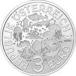 Pièce de monnaie en Cupronickel 3 Euro g 16 Millésime 2024 Luminous Marine Life JELLYFISH