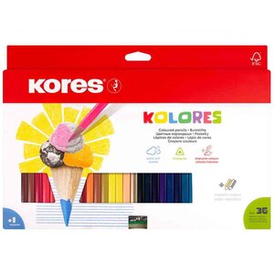Crayon de couleur triangulaire 'Kolores'  étui carton de 36 KORES