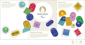 Collector 8 timbres - Le parcours du relais de la flamme olympique - Lettre internationale