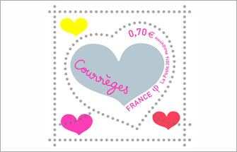 Les timbres « cœur » signés Courrèges