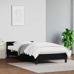 vidaXL Cadre de lit avec tête de lit sans matelas noir 100x200 cm