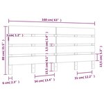 vidaXL Tête de lit 160x3x80 cm Bois massif de pin