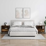 vidaXL Table de chevet avec tiroir 2 Pièces Chêne Fumé 50 x 39 5 x 50 cm