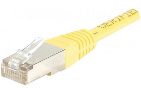 Câble/Cordon réseau RJ45 Catégorie 5E FTP (F/UTP) Droit 50cm (Jaune)