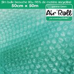 1 rouleau de film bulle d'air recycle largeur 50 cm x longueur 50 mètres - gamme air'roll green de la marque enveloppebulle