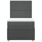 vidaXL Sommier à lattes de lit avec matelas Gris foncé 100x200cm Tissu