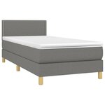 vidaXL Sommier à lattes de lit avec matelas et LED Gris foncé 90x200cm