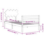 vidaXL Cadre de lit sans matelas 90x200 cm bois massif