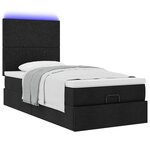 vidaXL Cadre de lit ottoman avec matelas noir 100x200cm tissu