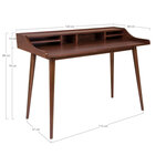 Bureau en placage noyer 120 x 60 x 88 cm