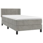 vidaXL Sommier à lattes de lit et matelas Gris clair 90x190 cm Velours