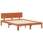 vidaXL Cadre de lit avec stockage 2 Pièces Cire marron Bois de Pin Massif