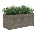 vidaXL Jardinières avec 2 pots 2 Pièces gris 72x30x32 cm résine tressée