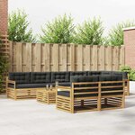 vidaXL Ensemble de canapés d'extérieur 9 Pièces Blanc et anthracite