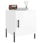 vidaXL Tables de chevet 2 Pièces blanc brillant 40x40x50 cm