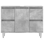 vidaXL Armoire salle de bain gris béton 80x33x60cm bois d'ingénierie