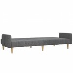 vidaXL Canapé-lit à 2 places gris clair tissu