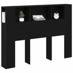 vidaXL Cabinet de Tête de Lit Chêne noir 120 x 18.5 x 102.5 cm