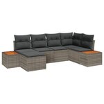 vidaXL Ensemble de canapé de jardin 6 Pièces Gris 264 x 154 x 85 cm