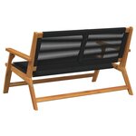 vidaXL Mobilier de jardin Noir 122 x 78 x 73 cm Bois d'Acacia Massif