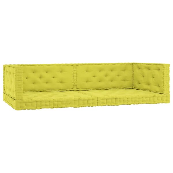 vidaXL Coussins de plancher de palette 6 Pièces Vert pomme Coton