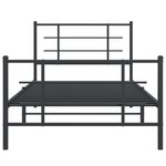 vidaXL Cadre de lit métal sans matelas avec pied de lit noir 100x190cm