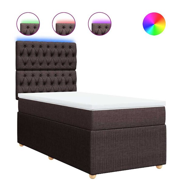 vidaXL Sommier à lattes de lit avec matelas Marron foncé 90x190 cm