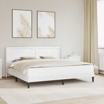 vidaXL Cadre de lit avec bandes LED Blanc 200 x200 cm Simili cuir